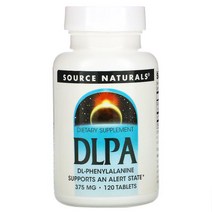 소스내츄럴스 DLPA 375mg 120정 DL Phenylalanine 페닐알라닌 dibasic calcium phosphate