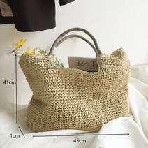 라탄백 스트로 숄더 백 빈티지 토트 우븐 숄더백 레인보우 라피아 라탄 가방 보헤미안 여름 휴가 캐주얼 비치