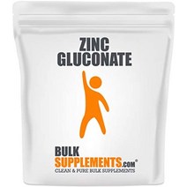bulksupplements.com 글루콘산아연 분말 - 아연 보충제 - 원시 아연 - 원소 아연 - 완전 채식 아연 - 아연 미네랄 보충제 - 순수 아연 - 남성용 아연100g, 3.52온스1팩