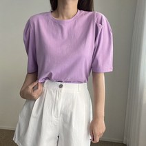 에이치스 팔뚝커버 원단좋은 무지 퍼프 반팔 블라우스티