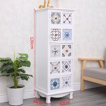 원목고가구 원목 서랍장 거실 수납장 미니 3단 고가구 인테리어 속옷 DIY 정리 공간, 화이트 43x34X120CM