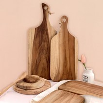 티크 수제 원목 플레이팅 나무 도마, 컵 받침대