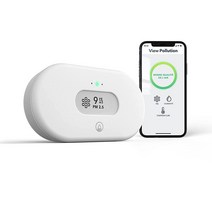 AirThings 뷰 오염 미립자 물질이 공기 모니터 습도 온도 감지기 모바일 앱 경고 알림 [미국 직배송], Wave Mini