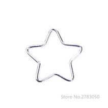 공예철사 와이어공예 솟대만들기드림 캐쳐 화환 마크라메 프로젝트 DIY 액세서리 반지 별 모양 50-200mm, 05 Silver 5cm