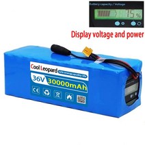 36V 10s4p 30000mAh 18650 리튬 배터리 BMS XT60 플러그 대용량 1000W 자전거 및 전기 스쿠터 + 42V 2A