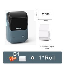 바코드 라벨 프린터 운송장 택배 감열 네임스티커 프린터Niimbot-B1 휴대용 감열식 미니 프린터 20-50mm, 02 B1 Add 1Roll