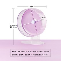 골드 햄스터 기니피그 고슴도치 투명 집 대형 케이지 하우스 은신처 쳇바퀴 키우기, 퍼플 28cm 아크릴 러닝 휠