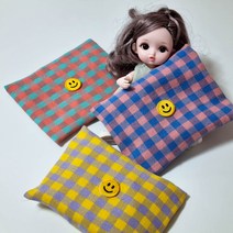 자체제작 핸드메이드 포켓용 소형 군용 대형 손 핫팩 손난로 파우치 패브릭 주머니 커버 케이스 - 롤리팝 체크 스마일 3종, 핑크블루, M, O