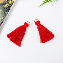 3.5cm) 컬러 태슬 장식 (2개), 레드