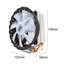 눈사람 2 히트 파이프 CPU 쿨러 RGB 120mm PWM 4 핀 PC 저소음 인텔 LGA 2011 775 1150 AMD AM4 AM3 냉각, 01 검정_01 없음 RGB_01 WHITE