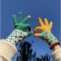 티봄 TBOM 여성용 촉촉 위글 장갑 유니크한 귀여운