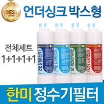 한미 퓨어테크 한미정수기 언더싱크 고품질 정수기 호환 필터 전체세트, 선택03_11인치 한방향 전체세트(1+1+1+1)