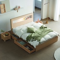 라자가구 LED 유로탑 침대 킹(K), 화이트