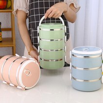 냠냠 3단 런치박스 도시락통 3단 도시락통 보온도시락 보온통 반찬통, 로즈핑크, 1세트