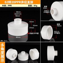 20/25/32/40/50 / 63PPR 직접 헤드 감속기 1/2 IN 3/4IN 1 인치 수도관, 63-20PPR