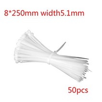 견고한 8X200/250/300/350/400/450mm 흰색/검정색 우유 케이블 와이어 지퍼 타이 자동 잠금 나일론 폭 5.1m, 한개옵션1, 02 WT 250mm