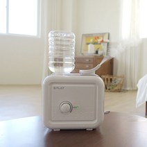 비플랫 생수병 미니 가습기_사각형, 아날로그형, 화이트/브라운