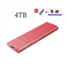 usb 3.1 인터페이스 고속 1TB 2TB 4TB 8TB 16TB 휴대용 외장 하드 디스크, 레드 4TB