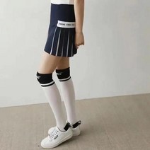 여성용 골프 투톤 니삭스 무릎아래 테니스 필라테스 uv차단 사계절용, 화이트