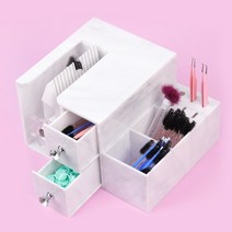 화장품정리대 화장대정리함 화장품 보관함 투명 정리함 속눈썹 확장 셀프 부채꼴 제작기, 4.Lux Marble-A