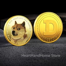 2021 뉴 골드 실버 두 가지 색상 Ethereum ETH 동전 금속 공예 XRP BTC 리플 시바 와우 개 비트코인 가상 비 통화 동전, 하나, gold dog Coin 2