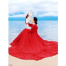 휴양지룩 여름하객 몰디브 썸머룩 비치 원피스 하와이옷 해외여행여름옷 30대여름 비치 커플비치웨어 하와이, S, 붉은색