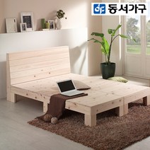 동서가구 히노끼Q편백나무 통원목 퀸침대 프레임 DF903114, 400