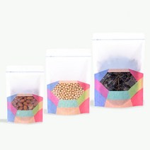 홍진포장 색동바구니 투명창 지퍼스탠드 스탠딩지퍼백 대량판매 사이즈 3종, 1000매, 1박스, 18x26cm