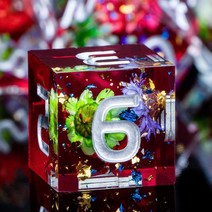 ARUOHHA DND 레진 주사위 세트 7피스 핸드메이드 글리터 포함 샤프 엣지 던전 앤 드래곤 RPG 라이트닝 다면체 DD 롤 플레잉 박스 반투명 D 및 USA 미국, Flower&red