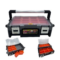 톤 이동식 공구함 2단 분리형 18칸 피스보관 부품상자, 1개