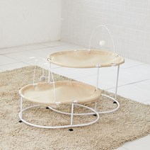 세이펫 2단 매쉬 해먹 침대, 베이지 + 베이지