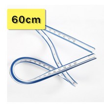 갭자 유연한 곡선 눈금자 부드러운 임의 30/40/50/60cm PVC 제도 도면 측정 도구 테이프/자 의류/건축, 04 60cm