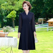 4050대원피스 77사이즈여성쇼핑몰 마 담 미시룩 통통녀 하객룩 원피스 엄마 가을 기질 드레스 중년 여성 여름 얇은 거즈