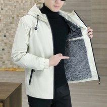 luker cmss 봄 가을 남성 후드 자켓 남성 아웃웨어 열 양털 두꺼운 따뜻한 윈드 브레이커 자켓 남성 패션 캐주얼 코트 5xl
