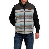 Cinch 남성용 컬러블록 트윌 왁스 코팅 앞면 지퍼 양면 조끼 멀티 미디엄 브라운. 739120