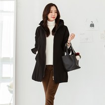 하이넥 누빔안감 롱 야상 점퍼 미시룩