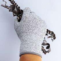 KPG 절단 방지 장갑 레벨5 방검 손 베임 잘림 철 쇠 그물 육가공 보호 안전 작업, 위니웰 절단방지 장갑 L(레벨5)