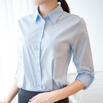 [바보사랑] A2393 베이직 슬림핏 롤업 셔츠(S55.M66.L77)