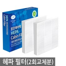 맑은필터 1+1 PM0.3 헤파 초미세먼지 차량용 자동차에어컨필터(2회교체분), 049HP(2개)-스파크 12년10월전