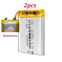 리튬폴리머 지능형 로봇 미용 기기 LED 조명 리튬 배터리에 적합한 폴리머 1800mAh 2000mAh, 6.3.7 볼트 - 2PCS 2000mAh