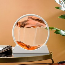 치프몰 샌드아트 모래멍 샌드멍 액자 원형 모래시계, 주황색