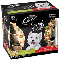 시저 반려견용 심플리 닭고기 37g x 4p + 쇠고기 37g x 4p 버라이어티 세트, 40세트
