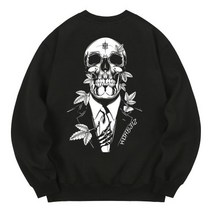 KAN6312 KMB0090 스컬슈트 기모 맨투맨 - 블랙