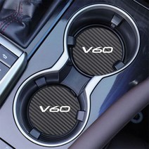 볼보 튜닝 부품 2pcs 컵 슬롯 비 슬립 매트 XC90 XC60 C30 T6 S60 C70 XC40 V40 XC70 V70 V60 V50 S80 S40 AWD V90 S90, For V60