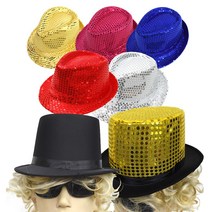 신사모자 모음 페도라 스팡클 반짝이 무대 연말파티, 선택02-스팡클신사모자(레드)
