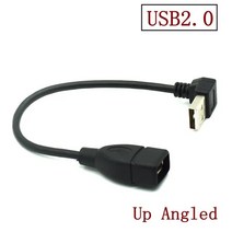 10cm 1M USB 2.0 A 수-암 90 앵글 연장 어댑터 호환 케이블 USB2.0 오른쪽/왼쪽/아래/위 코드 0.5, 01 Up Angled_03 20CM