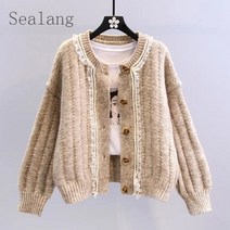 [Sealang]여성 겨울 빅사이즈 가디건 캐주얼 니트 가디건 BV9zhuo218