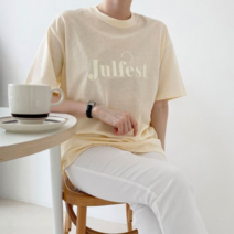 플랩 플랩 페스트 실켓 라운드 티셔츠