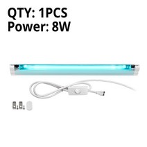 T5 자외선 램프 석영 살균 살균기 LED UV 튜브 6W 8W 빛 울트라 바이올렛 조명 Deodor 바 221427, 8W With Plug_220V EU