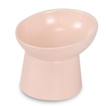경사형 도자기 세라믹 강아지 고양이 밥그릇 물그릇 애견 식기, 핑크